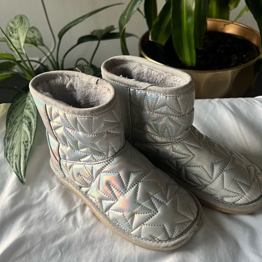 Metallic-Silver winter boots